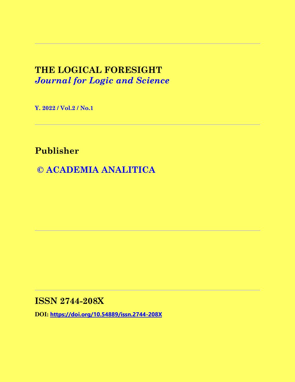 					View Vol. 2 No. 1 (2022): The Logical Foresight
				